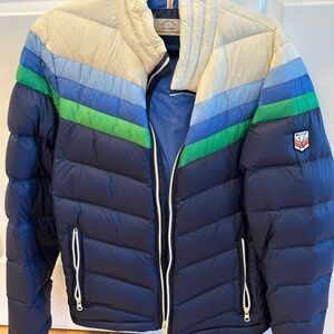 Marine Layer Striped Puffer Jacket